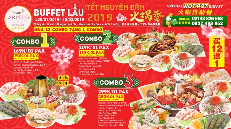 Ăn tẹt ga - la cà thoải mái khi thưởng thức Buffet Lẩu tại khách sạn Aristo